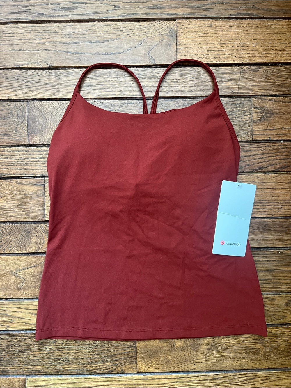Lululemon Cranberry Charm Red Flow Y Tank B/C Cup Size Small NWT